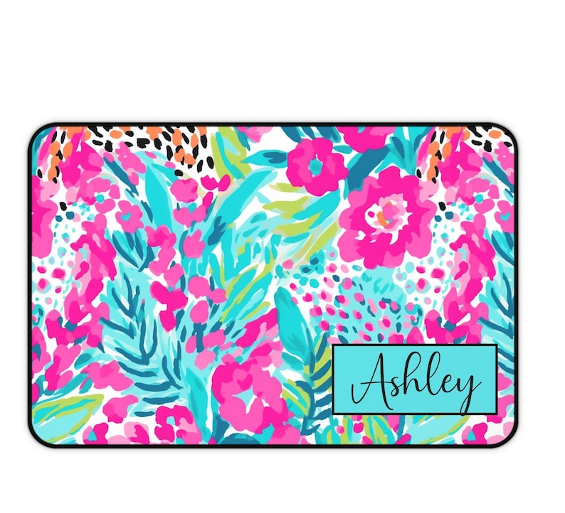 Name Desk Pad Personalized Preppy Office Decor Custom Cushion Pad Monogram Name Desk Blotter Mat Large Mouse Pad Modern Desk Office Gift
