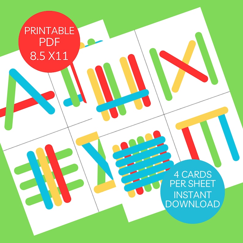 Craft Stick Shapes Activity, Printable Learning Game (digital Download ...