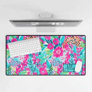 Name Desk Pad Personalized Preppy Office Decor Custom Cushion Pad Monogram Name Desk Blotter Mat Large Mouse Pad Modern Desk Office Gift