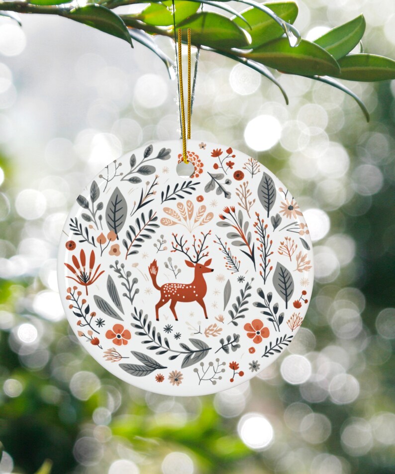 Scandinavian Christmas Ornaments Set Swedish Folk Art Norwegian Home Decor European Gift Scandi Nordic Folk Art Ceramic Xmas Tree Decoration