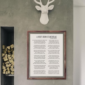 Twas the Night Before Christmas Poem Print, Rustic Holiday Wall Art