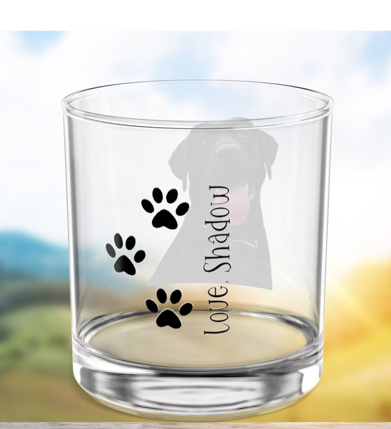 Custom Photo Whiskey Glass Scotch Glasses Rock Personalized Pet Glass Dog Picture Whisky  Barware Glassware Gift Unique Bar Gifts Drinking