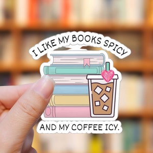 Iced Coffee & Spicy Books Sticker: Vinyl Decal for Readers