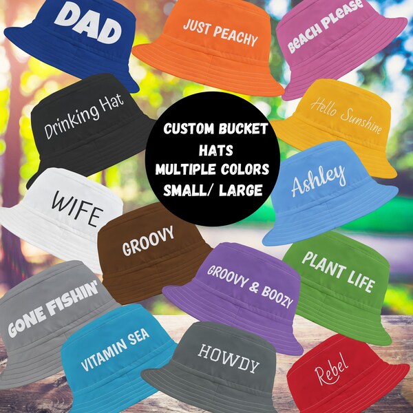 Personalized Bucket Hat Summer Customized Hat Gift For Dad Hat Maid of Honor Favor Wedding Party Hats Groomsmen Custom Hat Gift Bridal Party