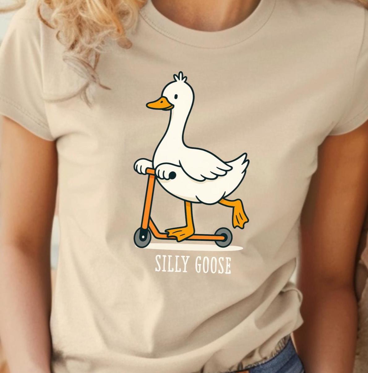 Silly Goose Racing Silly Goose PNG, Funny Goose on a Scooter Graphic for T-shirts, Cute ...