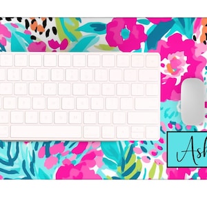 Name Desk Pad Personalized Preppy Office Decor Custom Cushion Pad Monogram Name Desk Blotter Mat Large Mouse Pad Modern Desk Office Gift