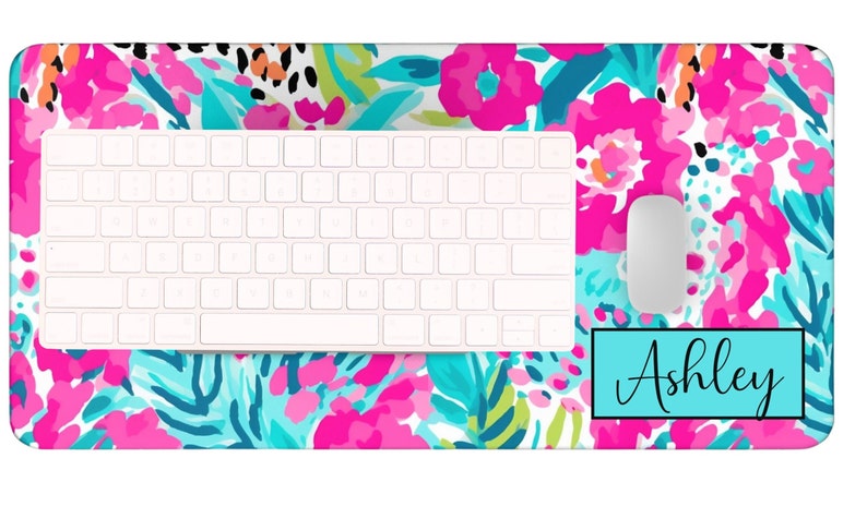 Name Desk Pad Personalized Preppy Office Decor Custom Cushion Pad Monogram Name Desk Blotter Mat Large Mouse Pad Modern Desk Office Gift