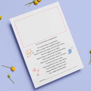 Mothers Day Poem Printable PDF for Kids, DIY Mama Gift From Child, Heartfelt Poem with Drawing Space, Children Special Gift Message for Mom