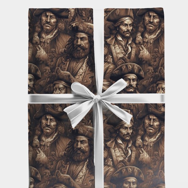 Pirate Gift Wrapping Paper Buccaneer Wrapping Paper for Pirate Gift Tricorn Hat Pirate Gift Wrap Paper Birthdays Wrapping Papers Pirate Day