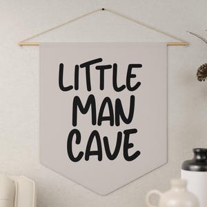 Custom Pennant Banner for Boys Room Decor - Baby Name Flag, Little Man Cave Nursery Gift, Kids Room Wall Hanging, Birthday Baby Shower Gift