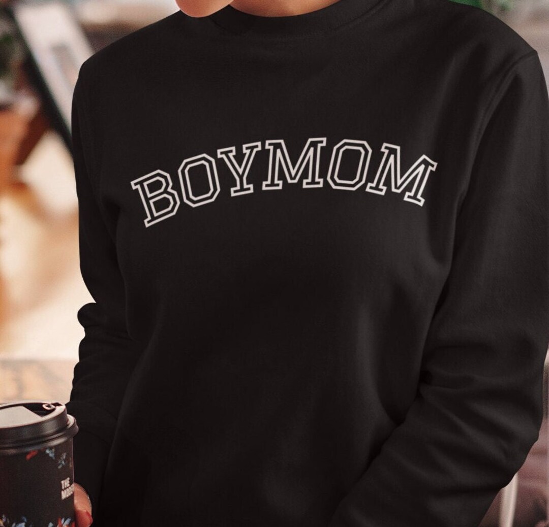 Boy Mom Sweatshirt Son Names Mom Sweater Gift Personalized Sleeve Kids