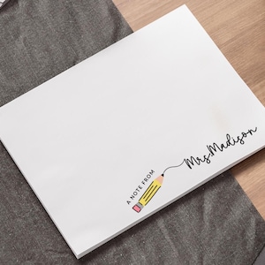 Teacher Notepads, Post-it® Notes, Personalized Teacher Note pad Teacher Gift, Custom Cute Monogram Educator Sticky Notes Name Teacher Gifts