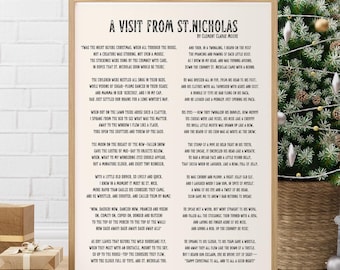 Twas the Night Before Christmas Poem Print, Rustic Holiday Decor (Digital Download)