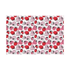 Strawberry Gift Wrap Summer Wrapping Paper Cute Strawberry Patch Print Gift Wrap Bright Luxury Wrapping Paper Girl Birthday Gift Wrap Papers