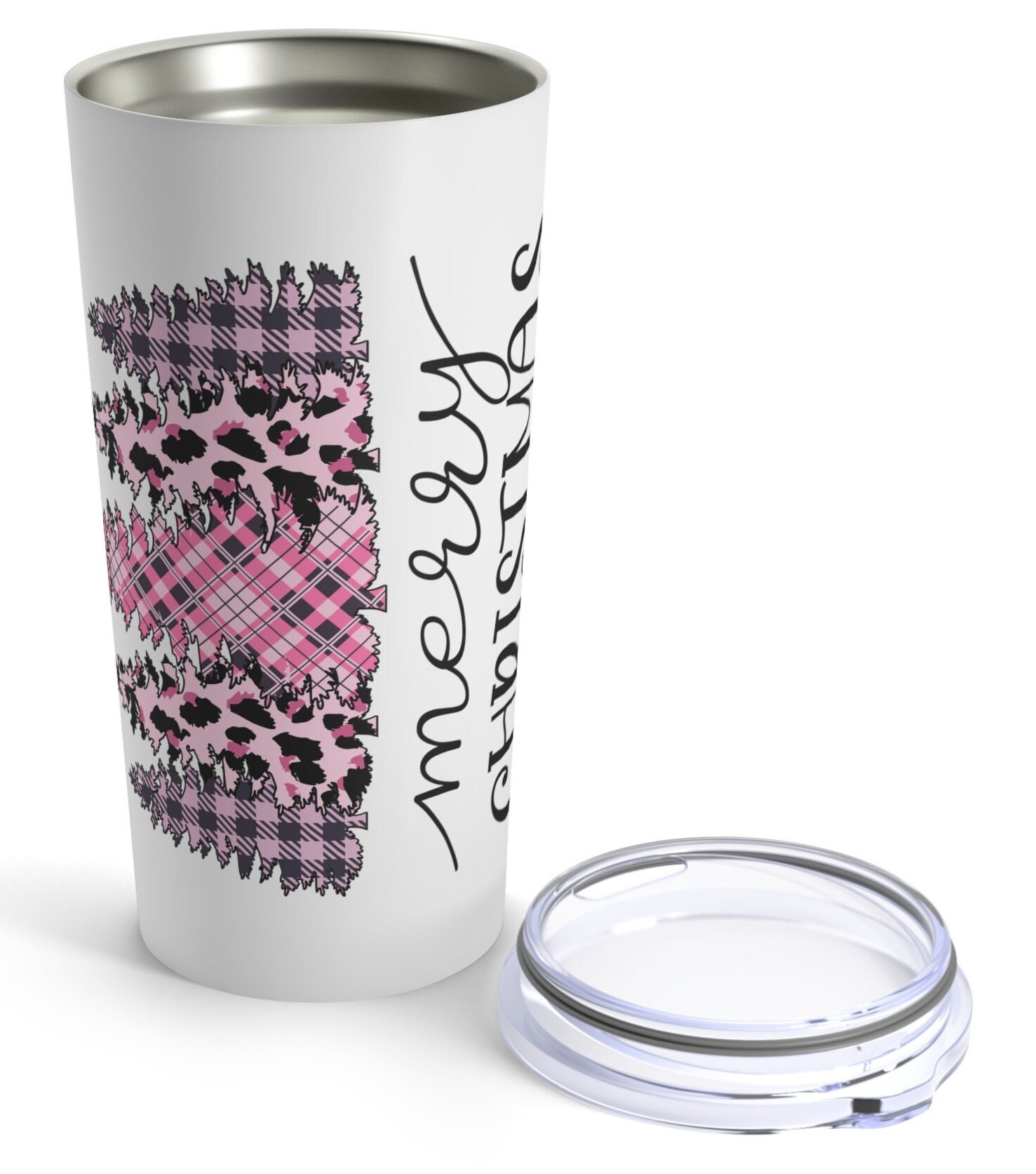 Discover Christmas Pink Trees Cup/ Hot Cold tumbler