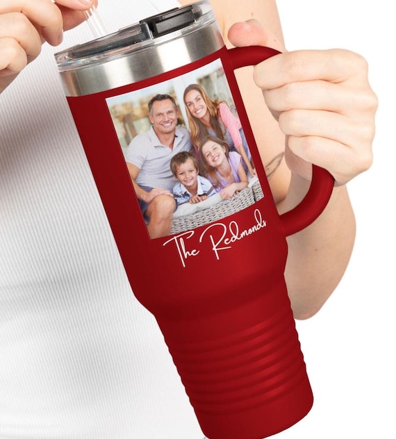 Benutzerdefinierte Bildtasse, Fotobecher, 40 Unzen Collage Personalisierte Tasse mit Griff Strohgeschenk