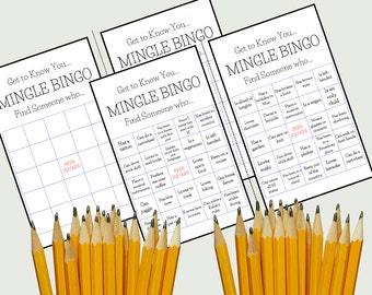 Printable Find Someone Who Game Mingle Bingo Get To Know Find Guest Human Building Team Cards Icebreaker Instant Download Group Fun Activity