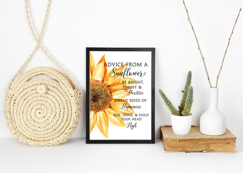Advice from a Sunflower Inspirational Quotes Sunflower | Etsy