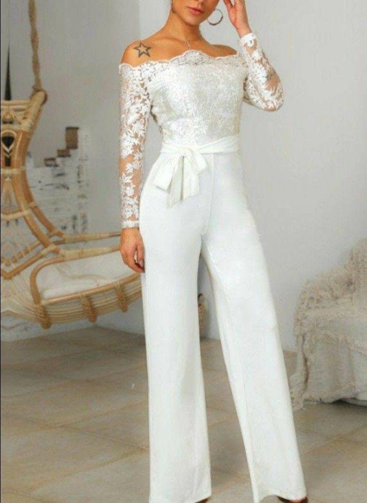 Hochzeit Jumpsuit Spitze Arme Hochzeit Empfang Jumpsuit Etsy.de