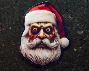 Spooky Santa Sticker | Horror Decal | Creepy Christmas | Evil Art | Creepy Vinyl | Halloween
