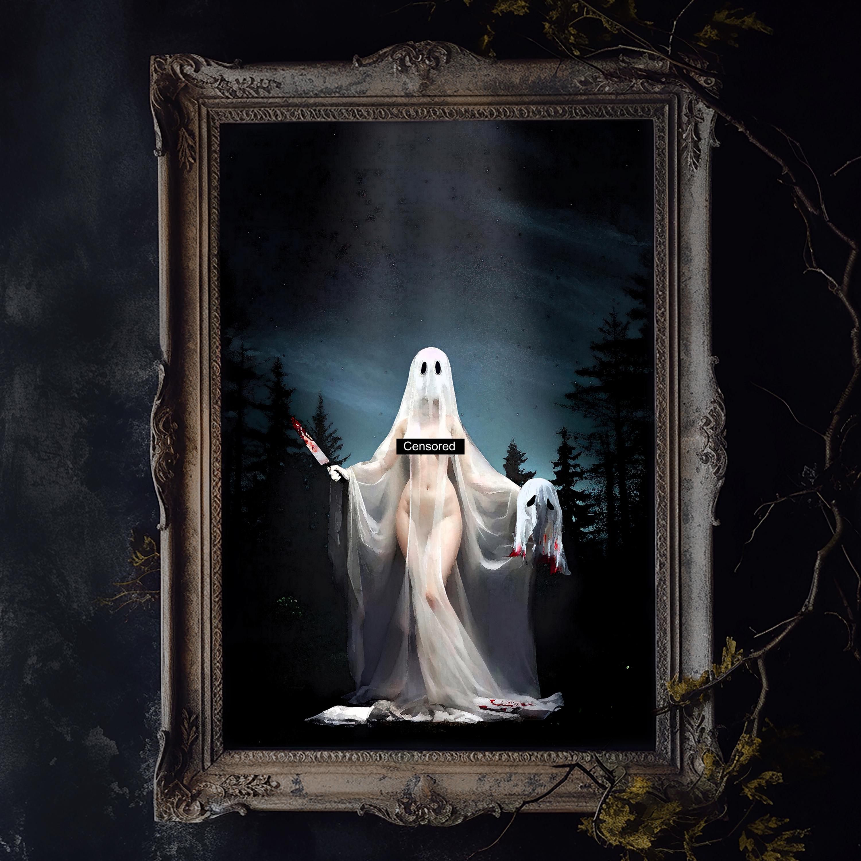 Nude Art Print | Naked Ghost | Summerween Horror Art | Sexy Ghost | Halloween Decor | Cottagecore | PLEASE READ DETAILS