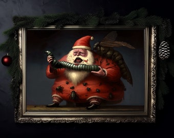 Macabre Santa Print: Horror Christmas Art, Bizarre Decor - PLEASE READ DETAILS