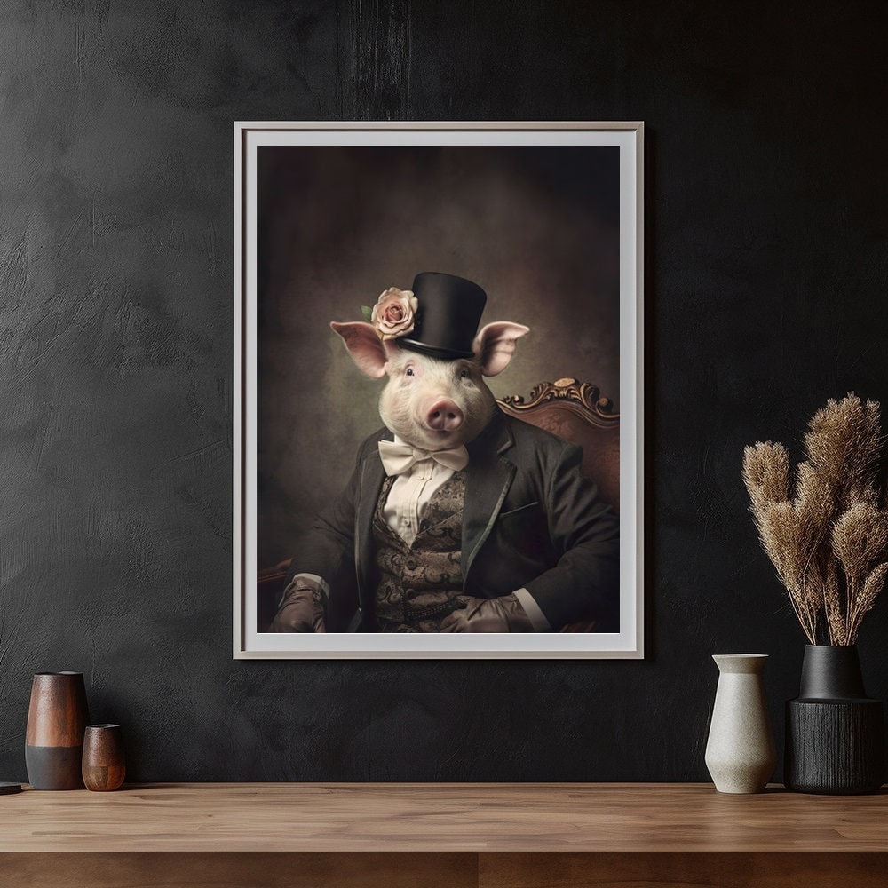 Dapper Pig Fine Art Print: Victorian Gentleman - PLEASE READ DETAILS - Etsy