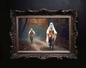 Naked Art Print | Retro | Sexy Ghosts | Summerween Art | Weird | Spooky Aesthetic | Ghost Riders Au Naturel |  PLEASE READ DETAILS