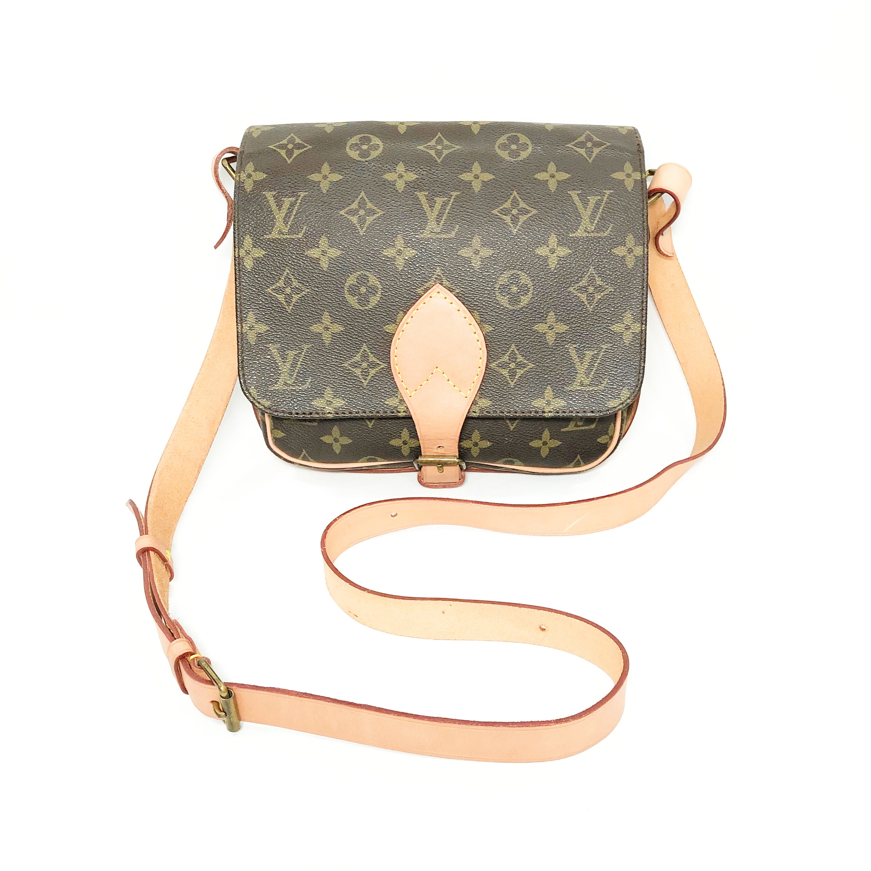 Louis Vuitton LV Monogram Crossbody Cartouchier GM Canvas Handbag Bag -VERY  GOOD