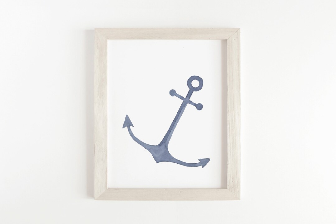 PRINTABLE 8x10 Watercolor Anchor Blue Beach Nursery Wall Art INSTANT ...