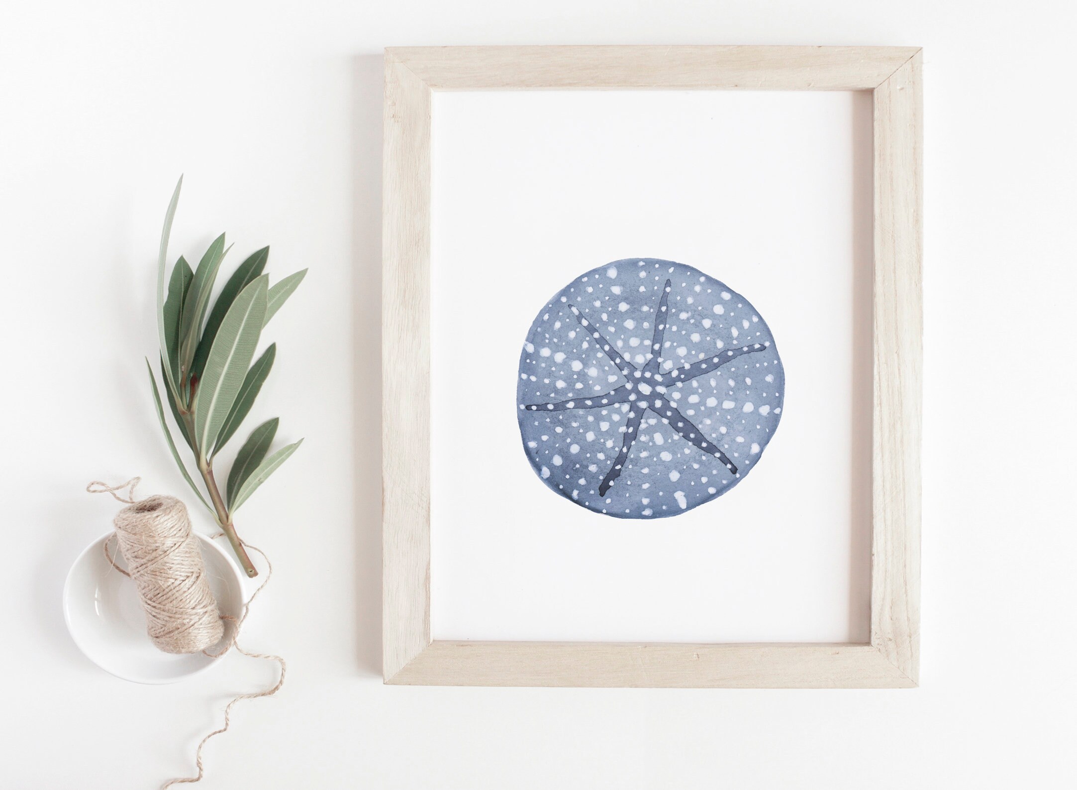 PRINTABLE 8x10 Watercolor Sea Urchin Blue Beach Wall Art INSTANT ...