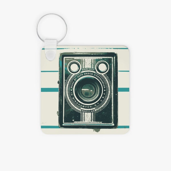Photo Keychain, Vintage Camera print, Camera Keychain, Photography Gift, ShurShot Vintage Camera, Agfa Ansco Corporation, Photo Gift Ideas