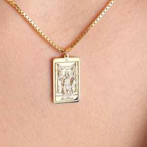 Collier de tarot, collier de tarot dans un style chaîne, bijoux spirituels, cadeau taro, collier carte de tarot, cadeaux pour elle, bijoux de tarot
