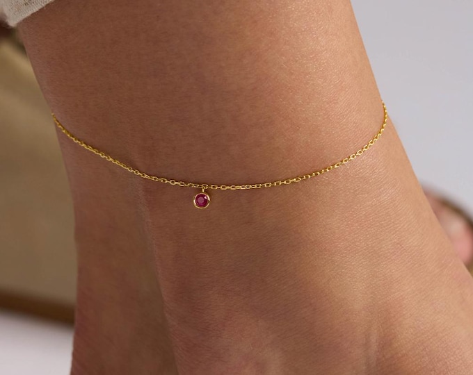Birthstone Anklet, Personalized Anklet , Foot Bracelet, Personalized jewelry, Summer Beach Jewelry, Everyday Anklet, Summer Jewelry Anklet