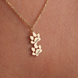 Paw Print Name Necklace Paw Print Name Necklace