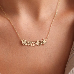 Sierlijke geboortebloemketting, familieketting voor moeder, geboortebloemsieraden, gepersonaliseerde cadeaus, Moederdagcadeaus, moederketting,