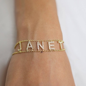 Name Bracelet - Gold Name Bracelet -  Name jewerlry  - Gold Name Bracelet - Personalized Jewelry - Personalized Gift - Mothers day gift