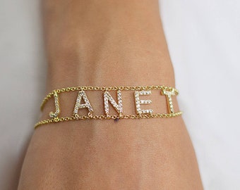 Name Bracelet - Gold Name Bracelet -  Name jewerlry  - Dainty Gold Name Bracelet - Personalized Jewelry - Christmas Gift - Black Friday