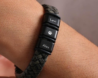 Daddy Bracelet, Custom Dad Bracelet With Kids Name, Family Name Bracelet, Father jewelry, Personalized Gift For Dad, Dad Gift From Kids