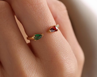 Pear Birthstone Ring , Adjustable Drop Ring, Ring for women, Anniversary Gift, Personalized Ring, Christmas Day Gift