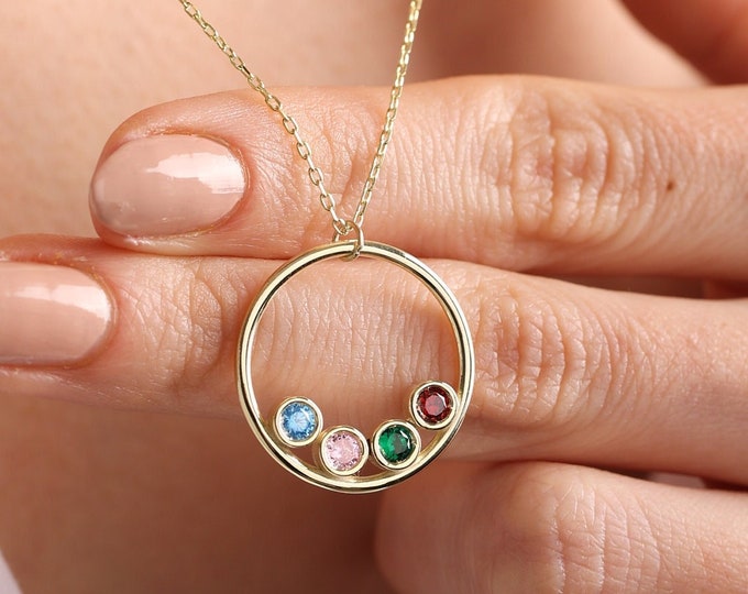 Birthstone Garnet ,Amethyst , Aquamarine , Diamond, Emerald , Alexandrite , Ruby, Peridot , Sapphire ,Pink Tourmaline, Citrinne Necklace