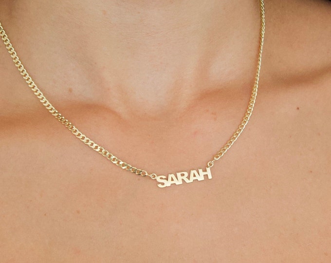 14k Gold Name Necklace , Gold Name Necklace ,Silver Name ,  Personalized Gifts ,Personalized jewelry ,Valentines day gift ,Gifts for her