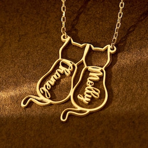 Cat Name Necklace, Cat Lover Necklace, Minimalist Necklace, Personalized Cat Necklace, Cat Memorial Gift, Cat Lovers Gift, Christmas Gift