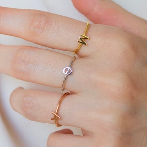 Gold Initial Ring - Custom Letter Ring in Sterling Silver, Gold & Rose Gold -  Bridesmaids Gifts - MOTHER GIFTS - Gift for HER - Gold Ring