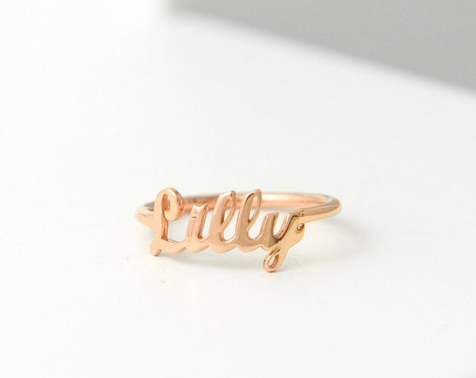 Name Ring , Gold Name Ring, Dainty Gold Name Ring, Personalized Jewelry, Gift for women, Personalized Gifts , Mothers Day Gifts , Gift her