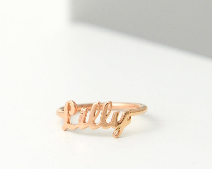 Name Ring , Gold,Silver,Rose Name Ring  , Personalized Jewelry , Personalized Ring  , Personalized Gifts ,Mothers day Gift , Gift for mother