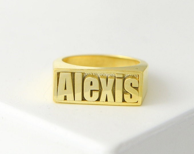 Name Ring , Gold Name Ring , Dainty Gold Name Ring , Personalized Jewelry  , Silver name ring,Personalized Gifts ,mothers day gift