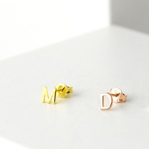 Initial Earrings, Personalized Gift Jewelry, Letter Jewelry, Gold Initial Earring, Dainty Gold Jewelry, Initial Gift Earring, Letter Earring