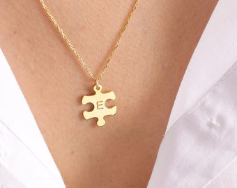 Cadeau pour amoureux , Petit collier de pièces de puzzle personnalisé , Collier puzzle , Cadeau pour la Saint-Valentin , Cadeau pour couple , Cadeau pour elle , Cadeau pour elle