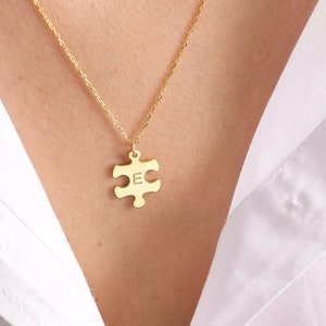 Regalo de amante, Collar de pieza de rompecabezas diminuto personalizado, Collar de rompecabezas, Regalo del día de San Valentín, Regalo de pareja, Regalo para ella, Regalo para ella